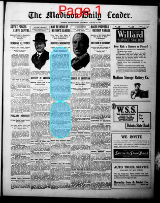 Page thumbnail for The Madison Daily Leader
