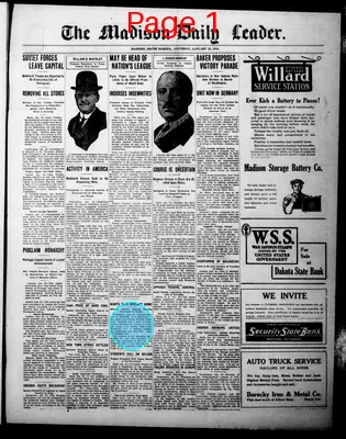 Page thumbnail for The Madison Daily Leader