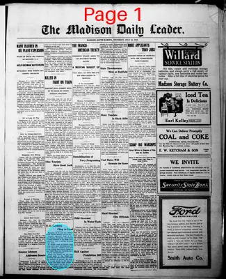 Page thumbnail for The Madison Daily Leader