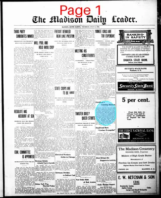 Page thumbnail for The Madison Daily Leader
