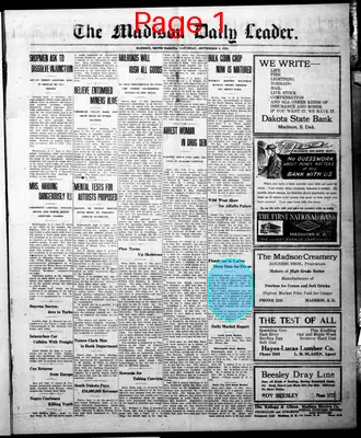 Page thumbnail for The Madison Daily Leader