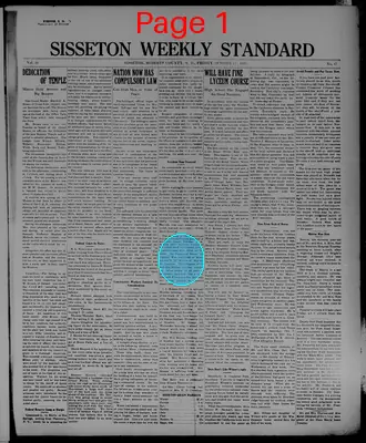 Page thumbnail for The Sisseton Weekly Standard