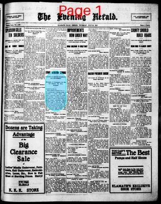 Page thumbnail for The Evening Herald