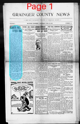 Page thumbnail for Grainger County News